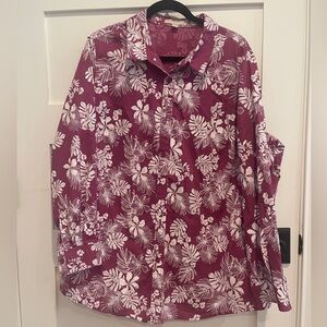 Woman Within Floral Button-Up Shirt 100%cotton size 1X